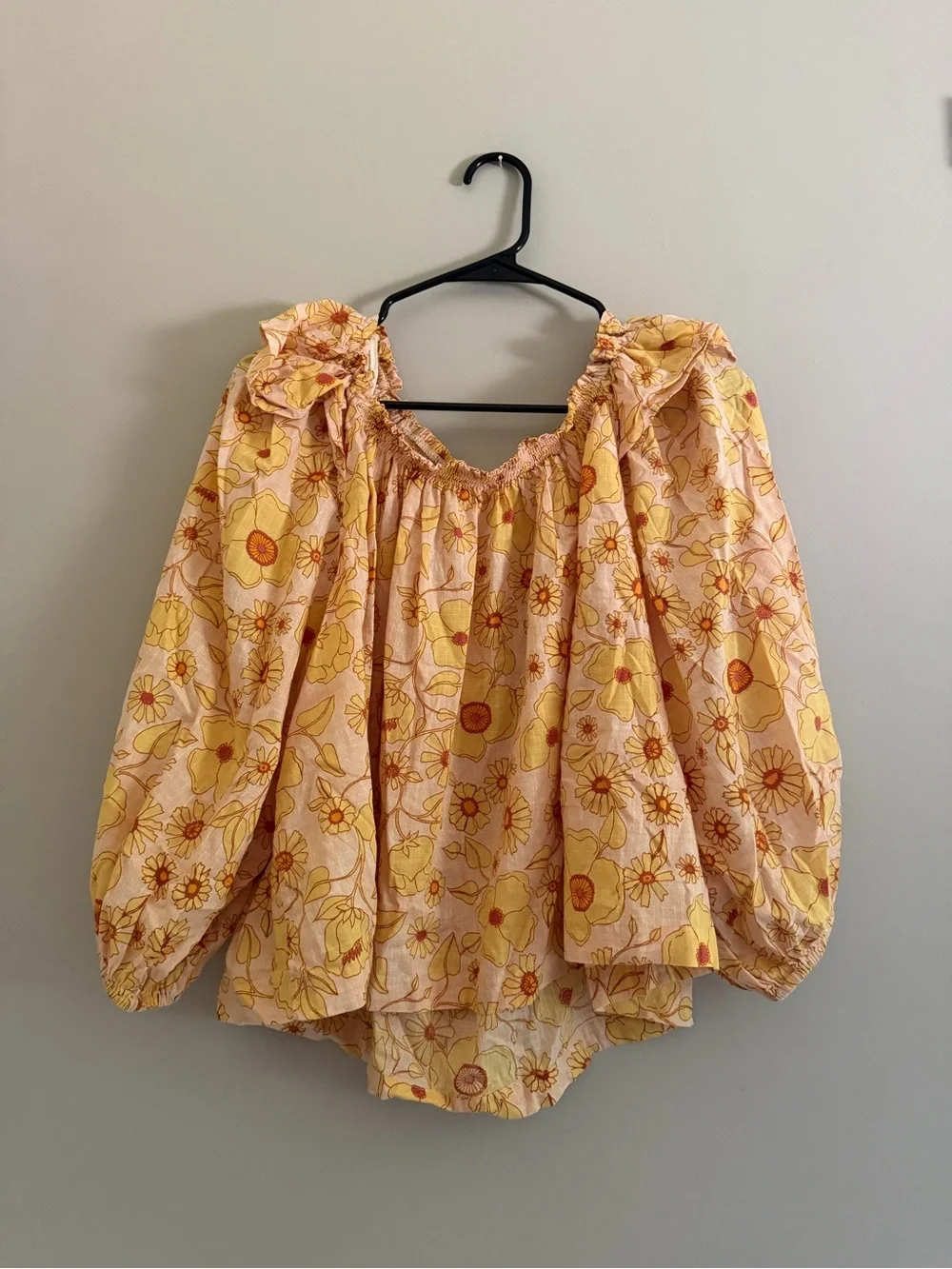 Women’s Floral Peasant Blouse - Yellow Floral Free People